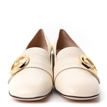 Gucci Calfskin Leather Women's Blondie Pumps 40.5 Mystic White