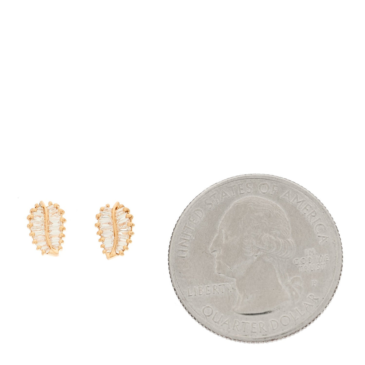 Anita Ko18K Rose Gold Diamond Small Palm Leaf Earrings