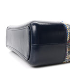 Chanel Tweed Calfskin Quilted Medium Gabrielle Hobo Navy