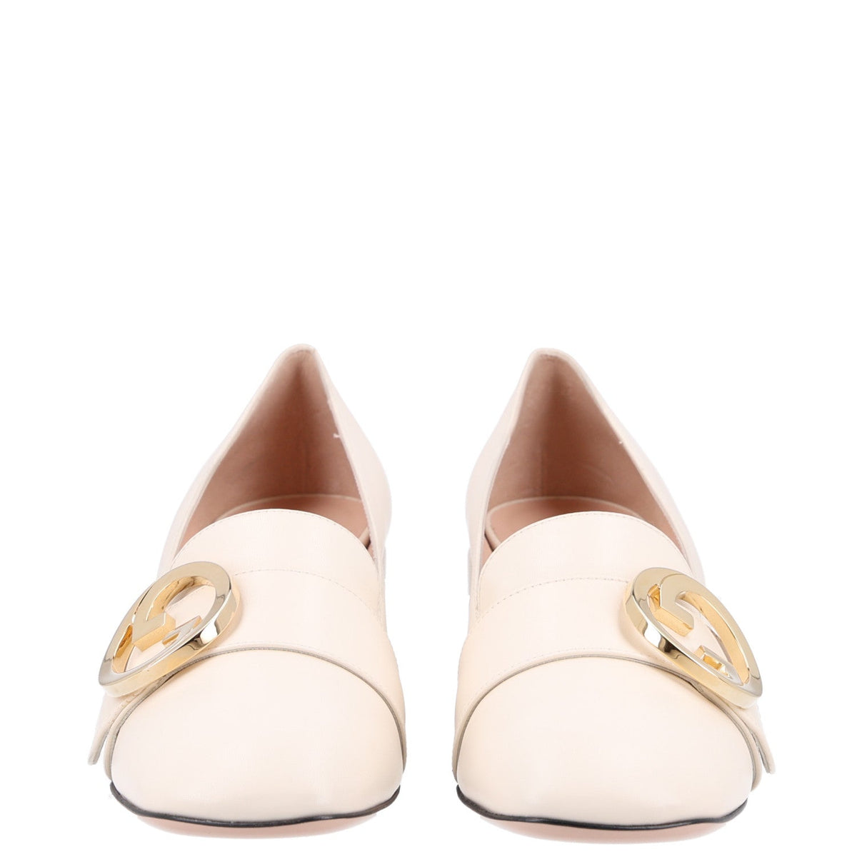 Gucci Calfskin Leather Women's Blondie Pumps 40.5 Mystic White