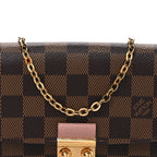 Louis Vuitton Damier Ebene Croisette Chain Wallet Rose Ballerine