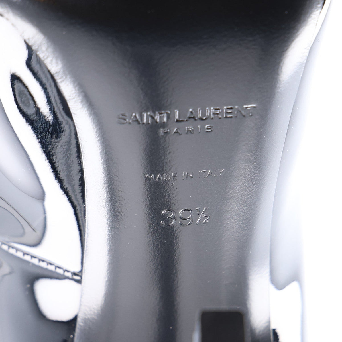 Saint Laurent Patent Calfskin Women's Vernice Grupy Silvana 110mm Pumps 39.5 Oro Antico Black