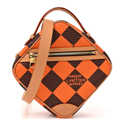 Damier Pop Chess Messenger Orange Handbag