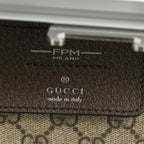 Gucci GG Supreme Monogram Aluminium Porter Medium Trolley Suitcase Silver