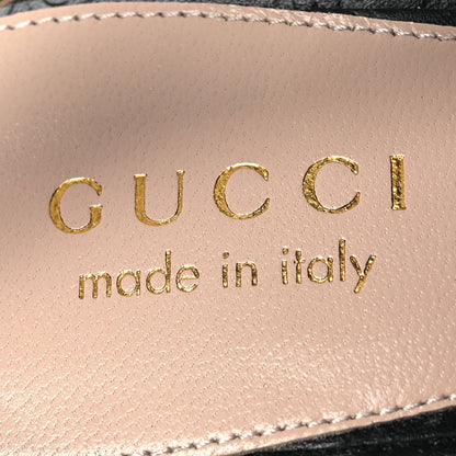 Gucci Leather Horsebit Women's Platform Slingback Mules 38.5 Black