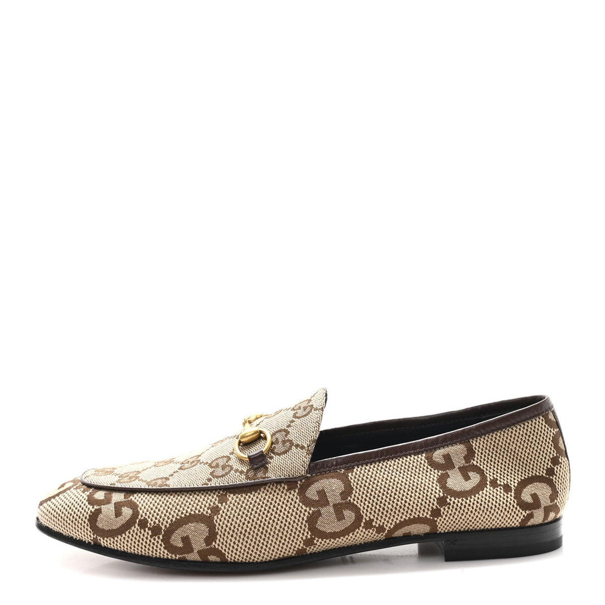 Monogram Jumbo GG Malaga Kid Horsebit Jordaan Loafers Camel Ebony New 
