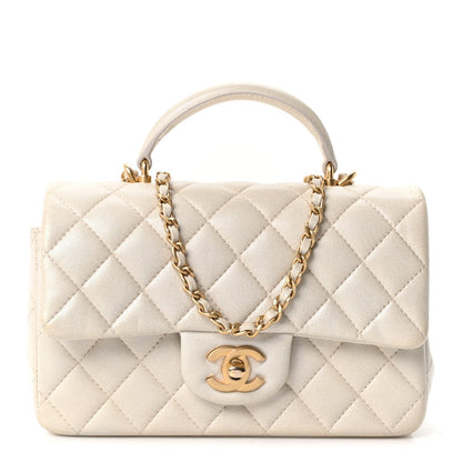 Mini Quilted Lambskin Flap Shoulder Bag - Tan
