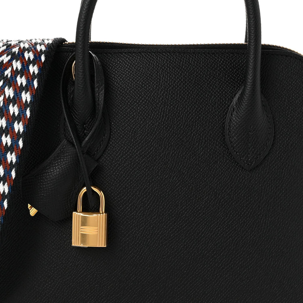 Hermes Epsom 1923 Sangle Bolide 25 Bag Black White