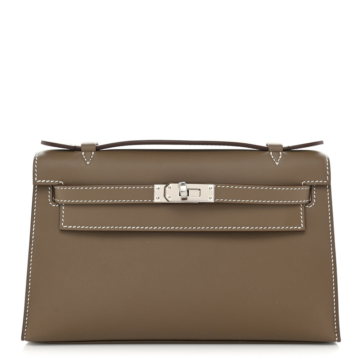 Hermès Swift Kelly Pochette Clutch Etoupe