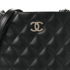Chanel Lambskin Quilted Mini Crossbody Bag Black