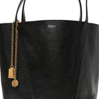 Chloe Grained Calfskin Medium Spin Tote Woodrose
