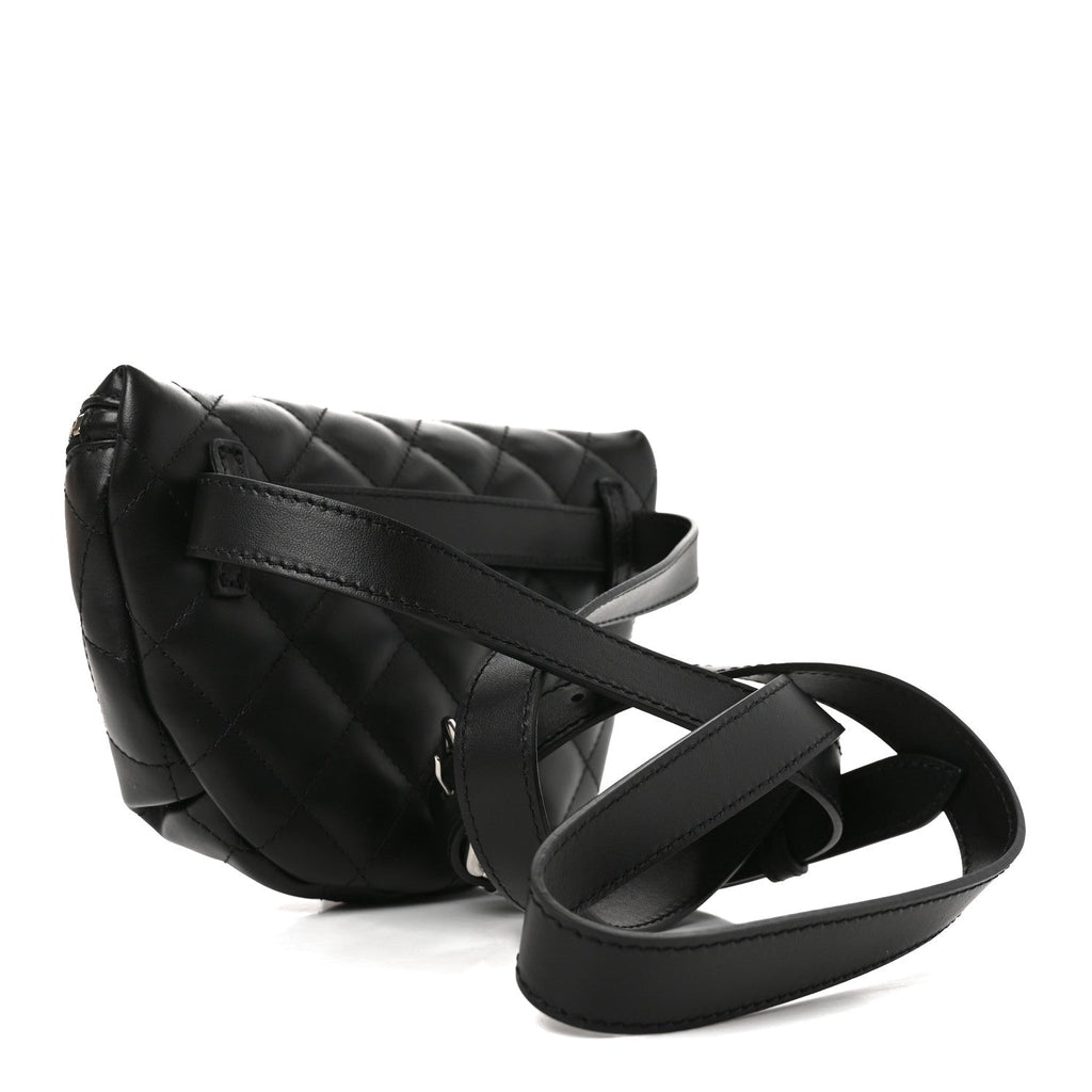 Chanel Calfskin Quilted Waist Belt Bag Black