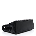 Saint Laurent Calfskin Y Quilted Monogram Medium Loulou Chain Satchel Black