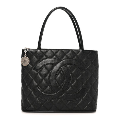 Quilted Caviar Tote Bag