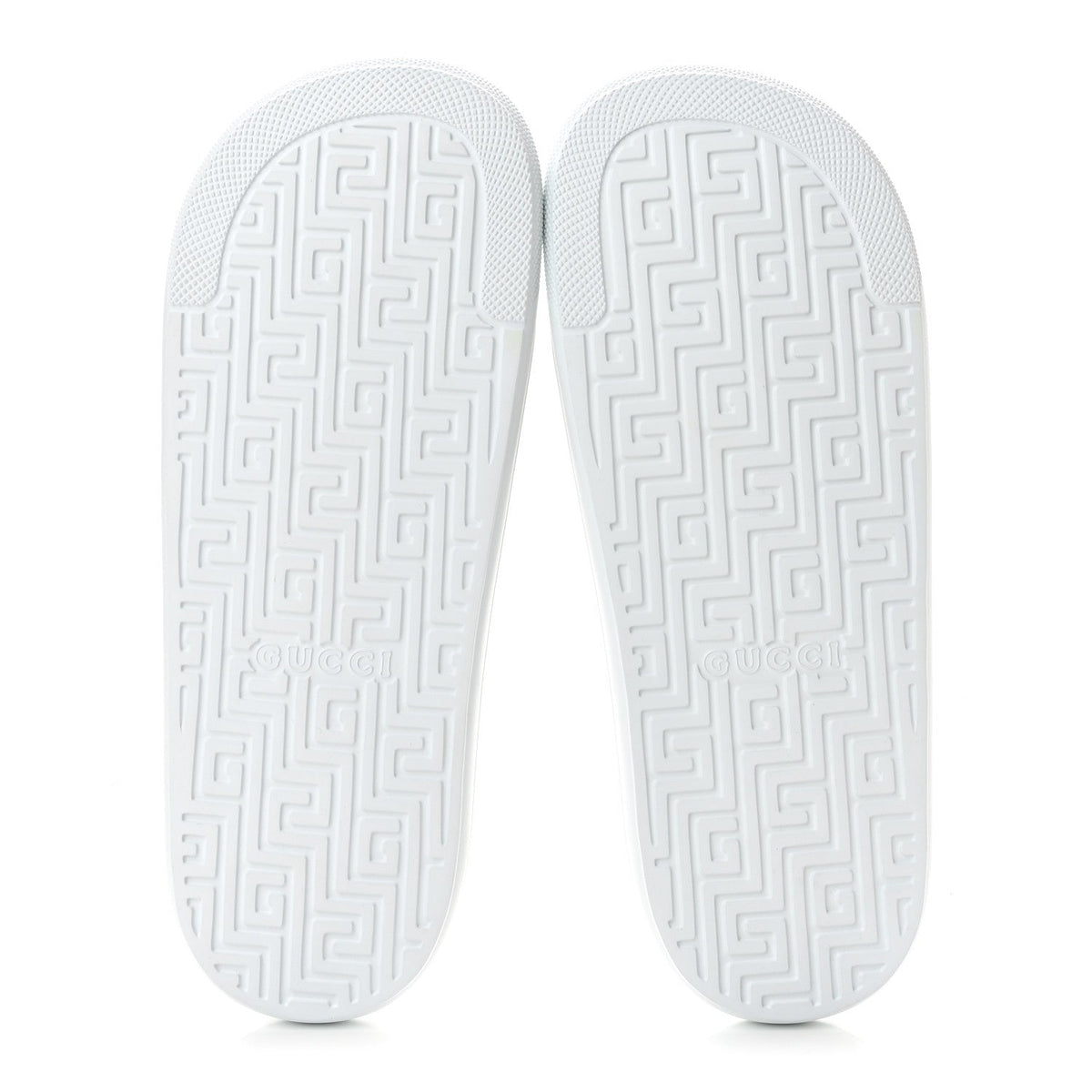 Gucci Rubber Web Men's Slide Sandals 12 White Green Red