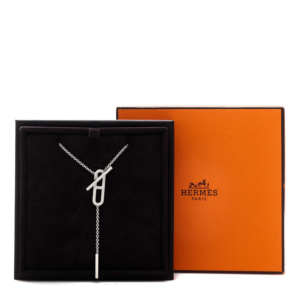 18K White Gold Diamond PM Ever Chaine D'Ancre Necklace ST