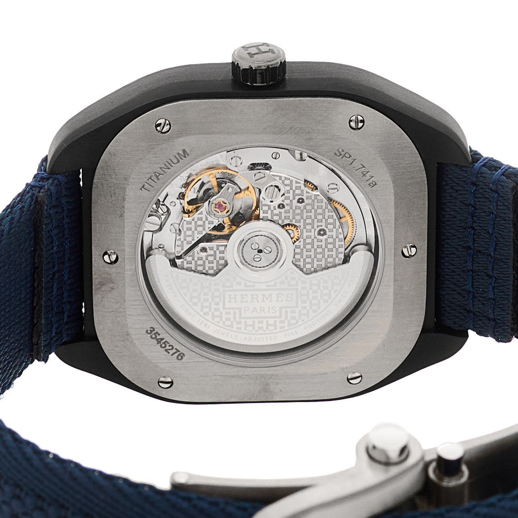 Hermes Titanium Nylon 39mm H08 Automatic Watch Bleu Marine