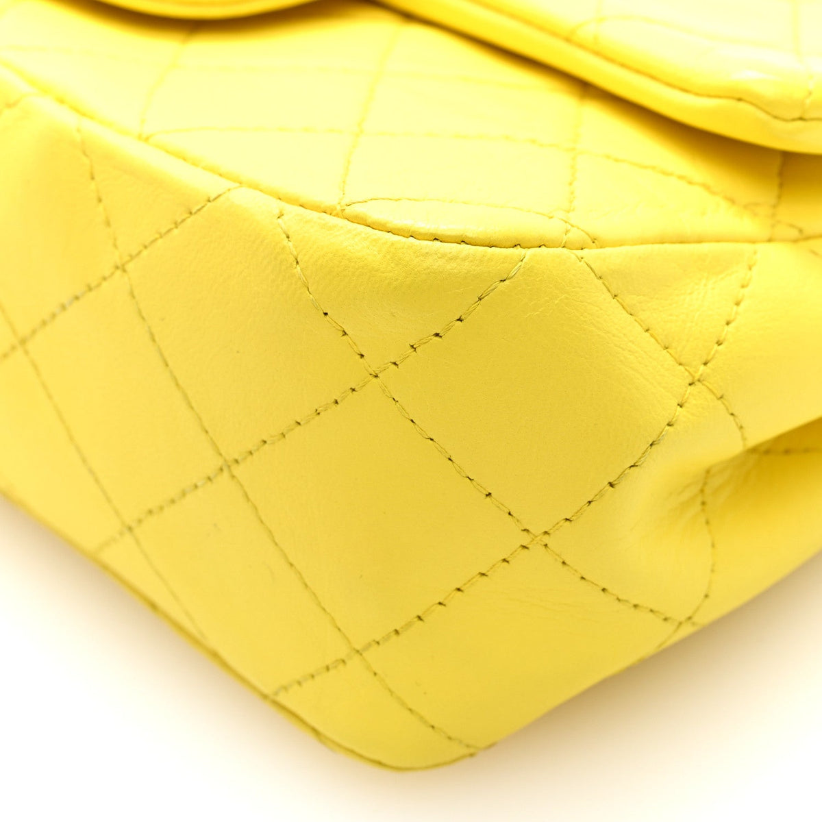 Chanel Lambskin Quilted Mini Rectangular Flap Bag Yellow