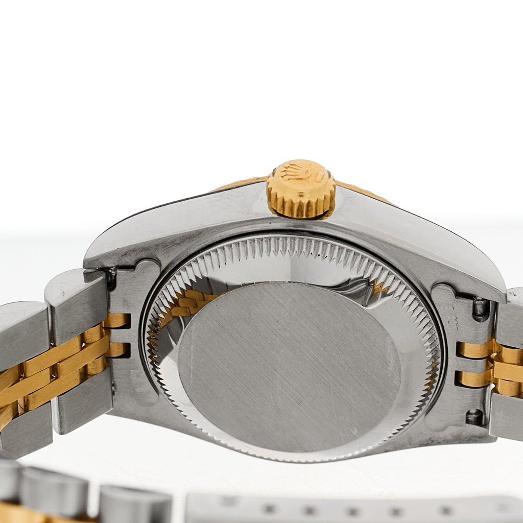 Rolex Stainless Steel 18K Yellow Gold Diamond 26mm Datejust Watch Silver 69173
