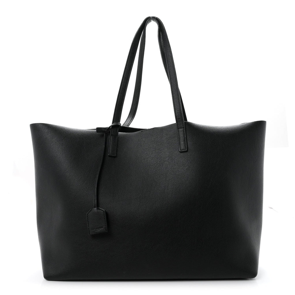Saint Laurent Calfskin Large Shopping Tote Black