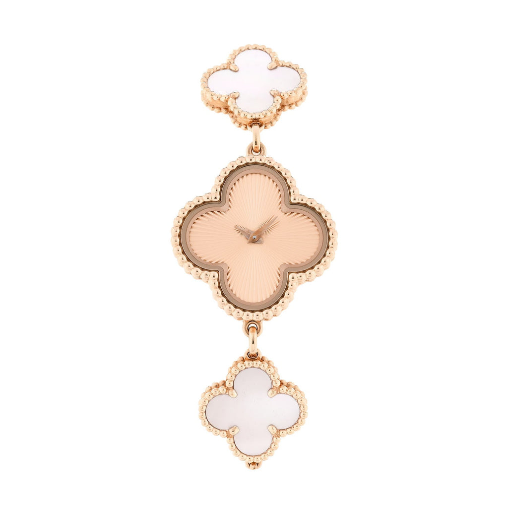 Van Cleef & Arpels 18K Rose Gold Mother of Pearl 23mm Alhambra Watch Pink