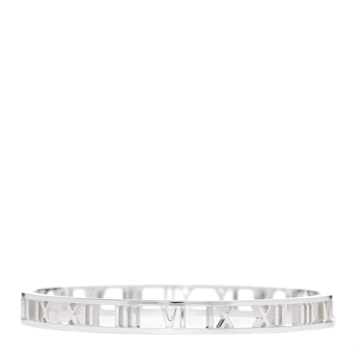 Sterling Silver Narrow Atlas Open Bangle Bracelet