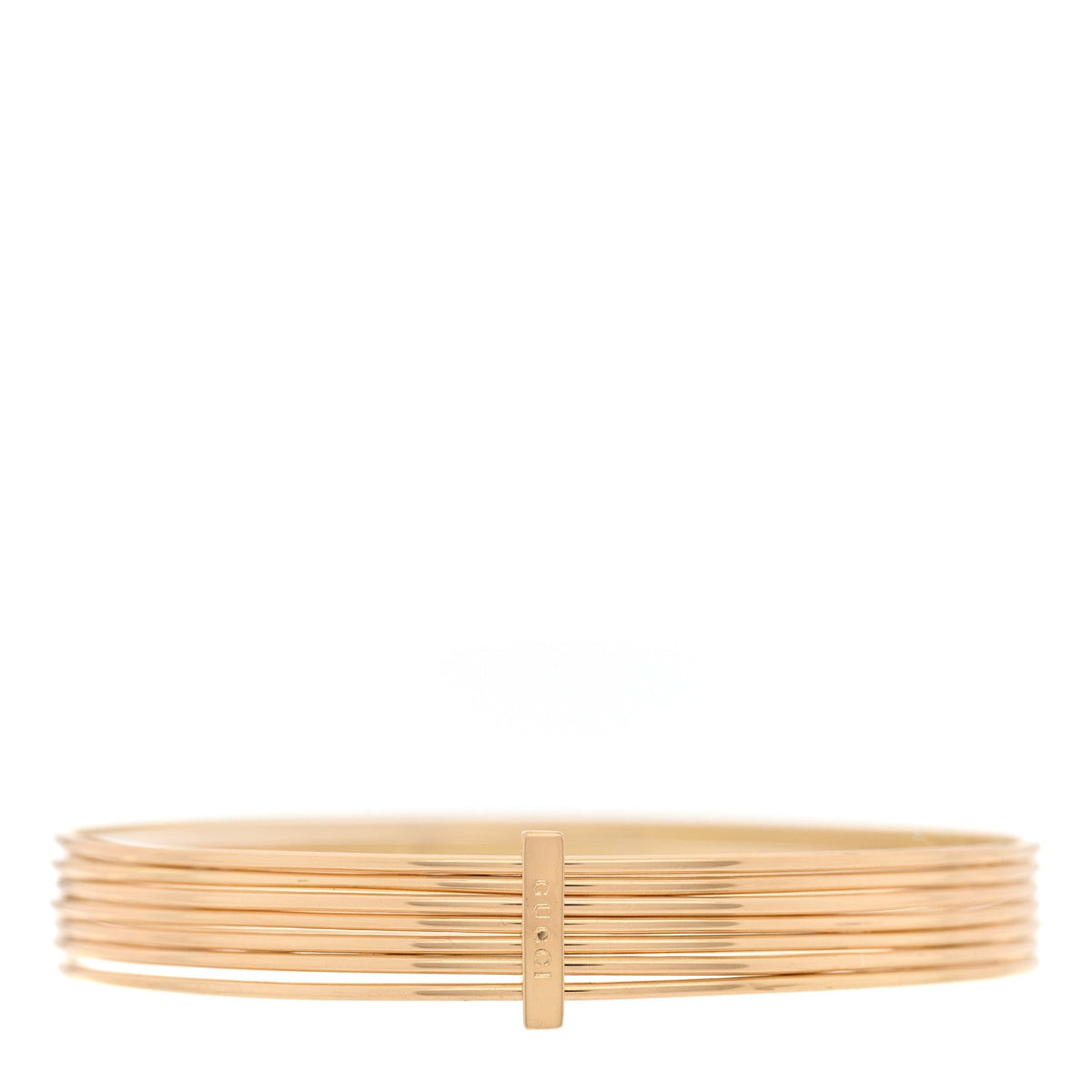 18K Yellow Gold 7 Row Multi Bangle Bracelet