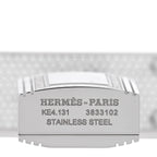 Hermes Stainless Steel Diamond 16mm Kelly Quartz Watch White 1921188