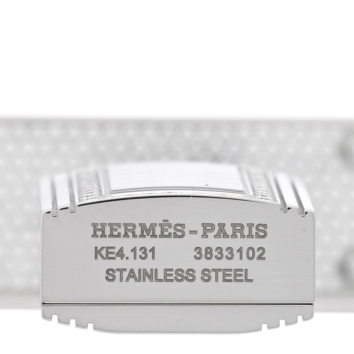 Hermes Stainless Steel Diamond 16mm Kelly Quartz Watch White 1921188