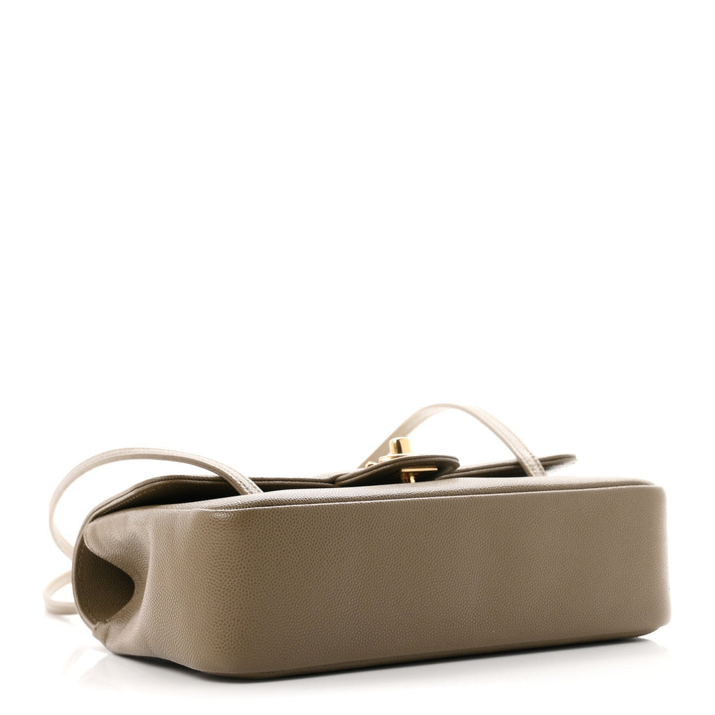 Chanel Shiny Caviar Preppy Coco Small Flap Bag Dark Khaki