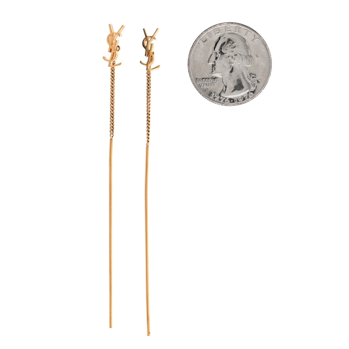 Saint LaurentMetal Opyum Threader Earrings Gold