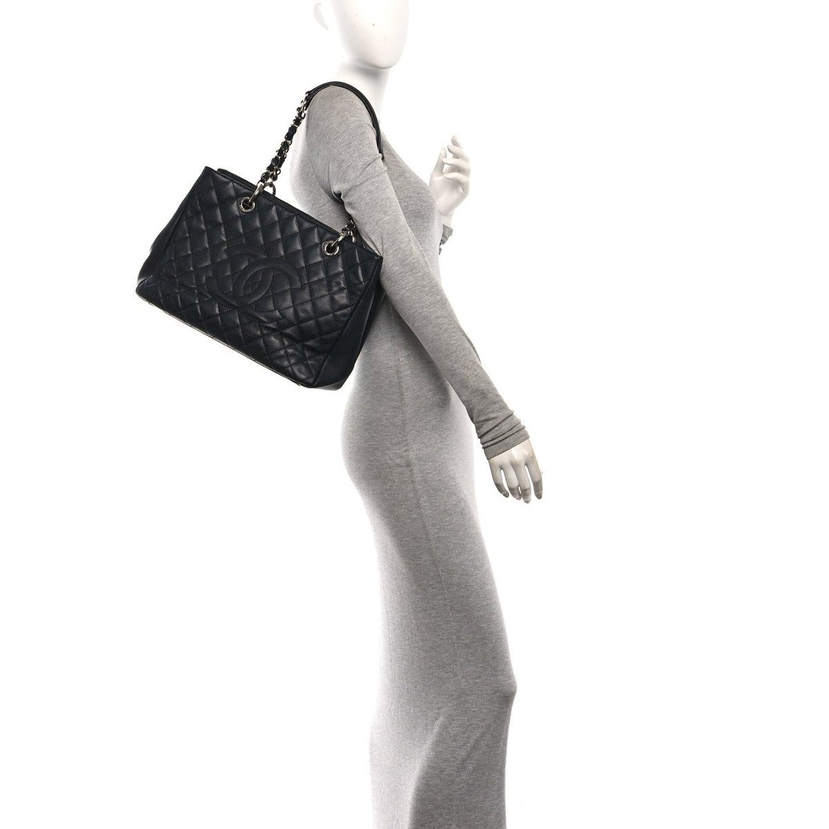 Quilted Caviar Tote Bag