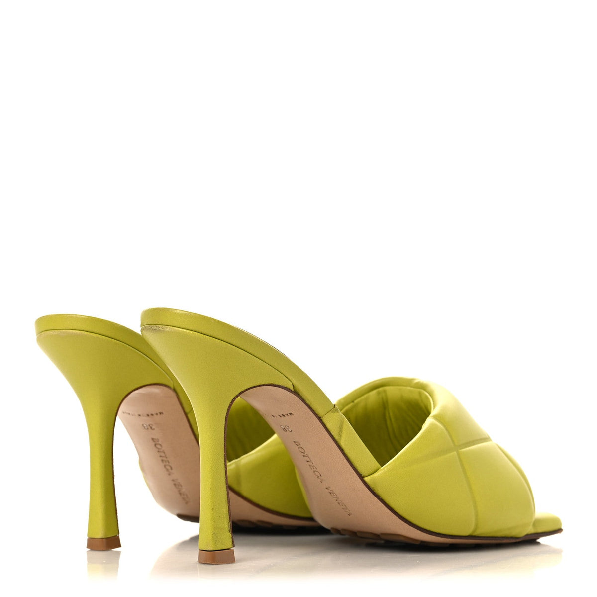 Bottega Veneta Nappa Women's Rubber Lido Mule Sandals 38 Kiwi