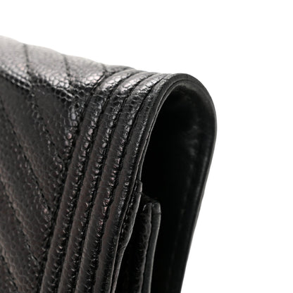 Quilted Caviar Wallet Bag