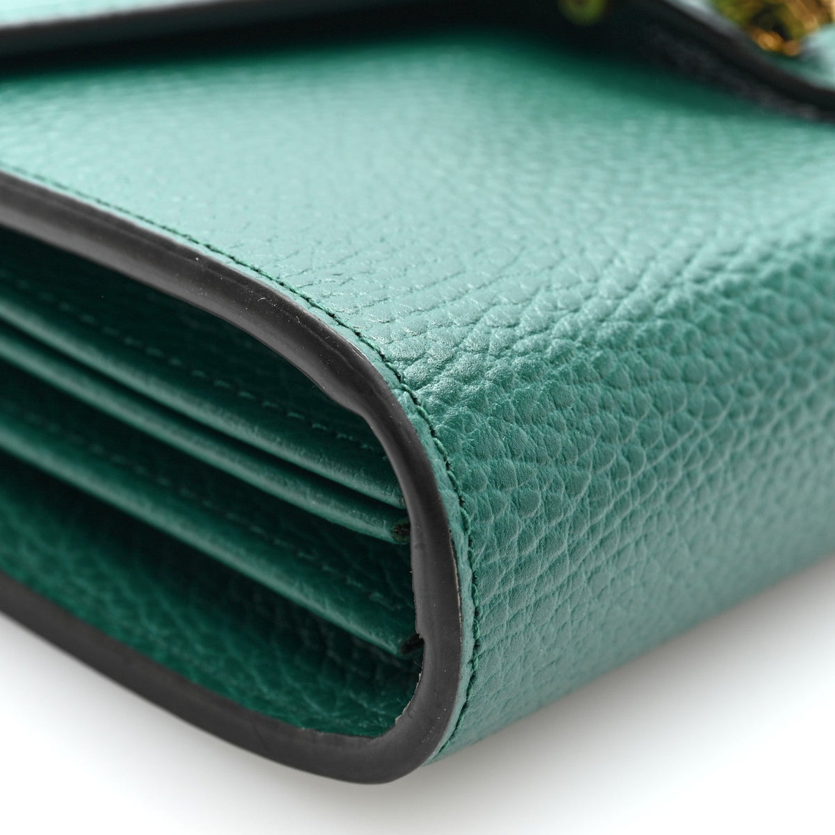 Gucci Calfskin Mini Dionysus Chain Wallet Emerald