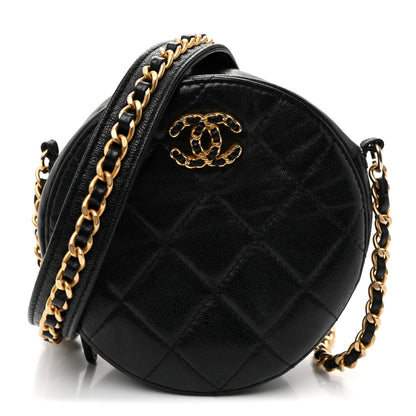 Quilted Goatskin Clutch Bag - Black