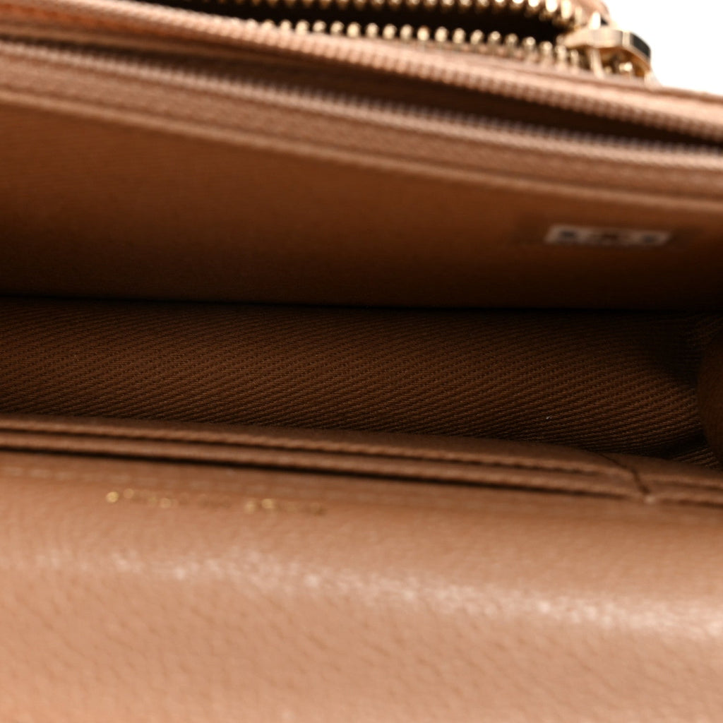 Chanel Caviar Quilted Business Affinity Clutch Dark Beige