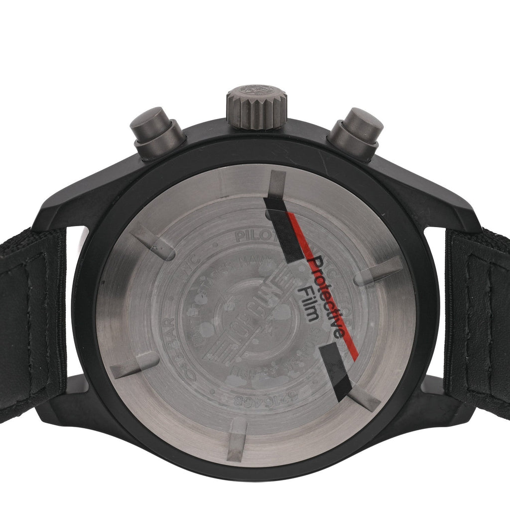 IWC Ceramic Titanium Fabric 44mm Pilot Top Gun Chronograph Automatic Watch Black IW389101