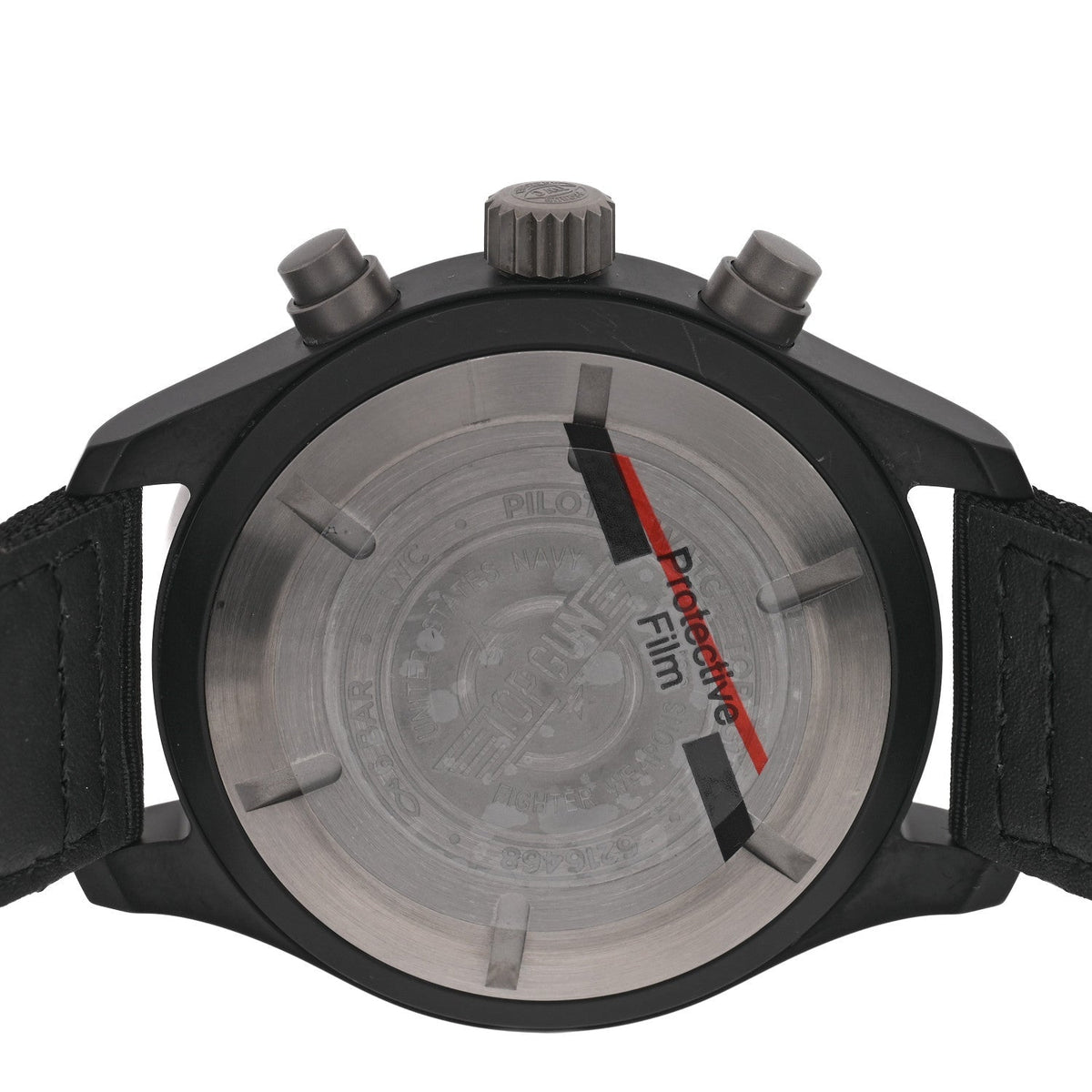 IWC Ceramic Titanium Fabric 44mm Pilot Top Gun Chronograph Automatic Watch Black IW389101
