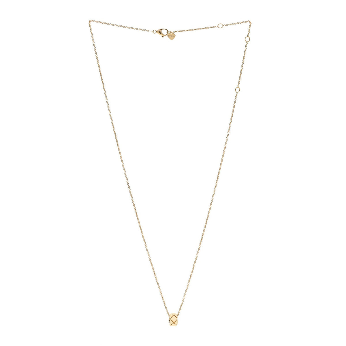 18K Yellow Gold Coco Crush Round Pendant Necklace