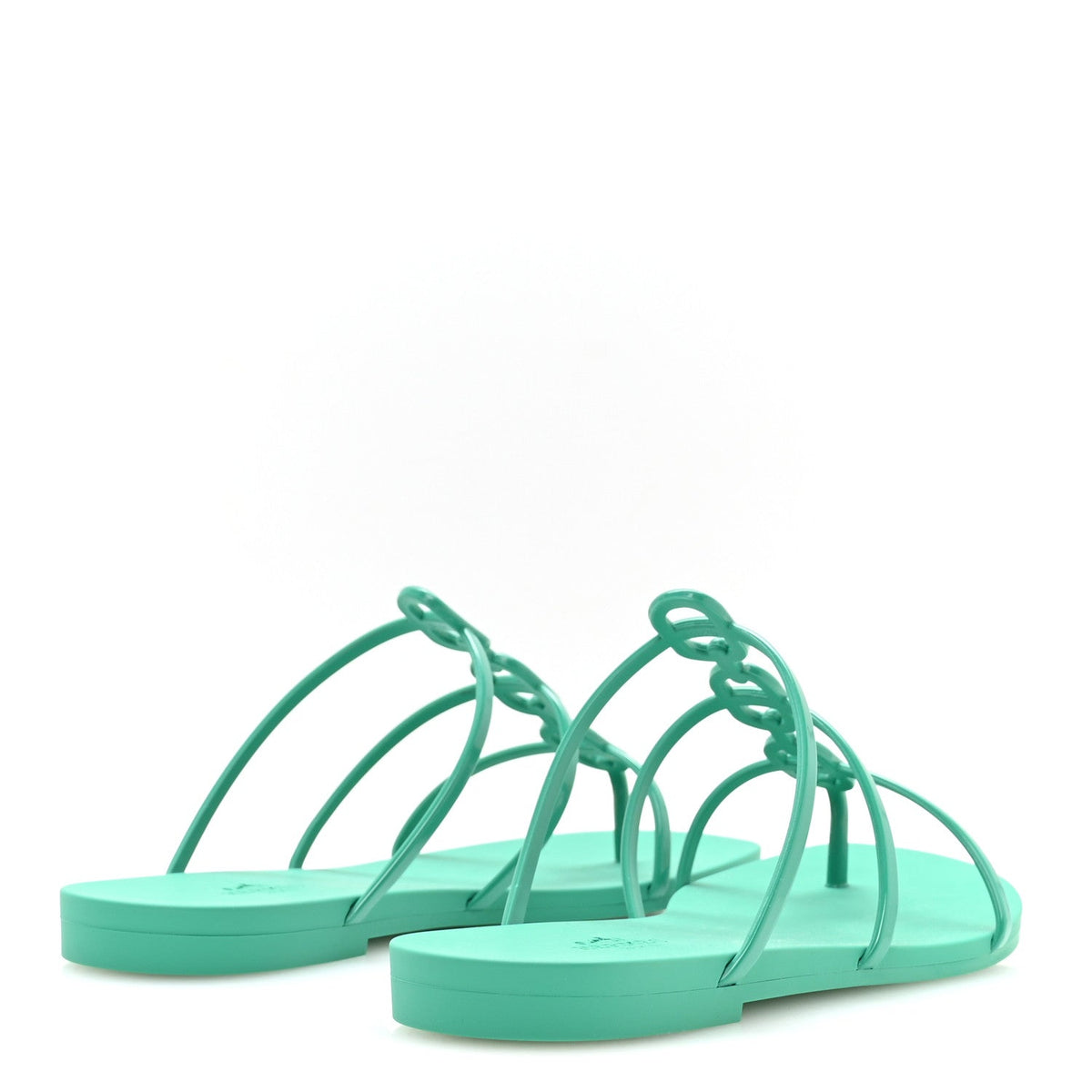 Hermes Rubber Women's Mykonos Sandals 36 Vert Tourmaline