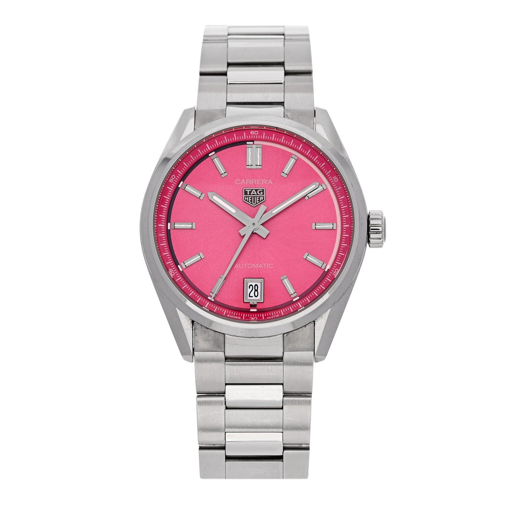 Tag Heuer Stainless Steel Carrera Date Automatic Watch Pink WBN2313