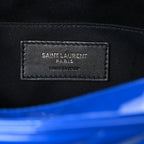 Saint Laurent Patent Calfskin Matelasse Monogram Lou Camera Bag Royal Blue