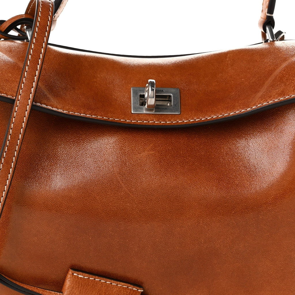 Balenciaga Lambskin Mini Rodeo Top Handle Bag Tan Cowboy
