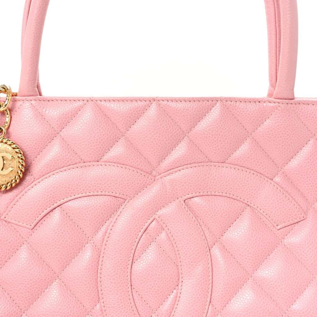 Chanel Caviar Quilted Medallion CC Tote Light Pink