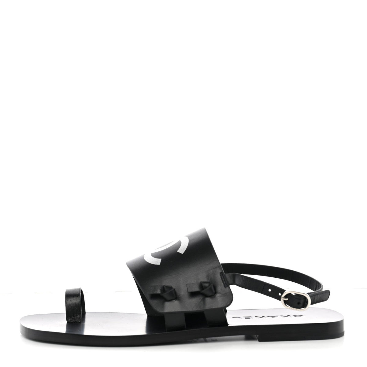 Goatskin CC Sandals Black