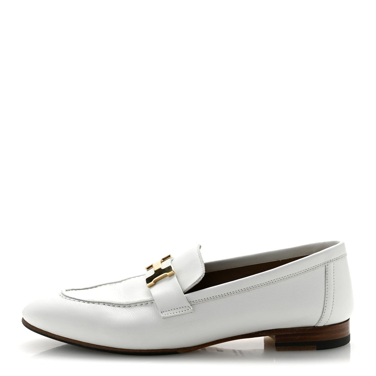 Hermès Goatskin Women's Paris Loafers 38 Beige Glaise