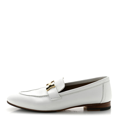 Hermès Goatskin Women's Paris Loafers 38 Beige Glaise