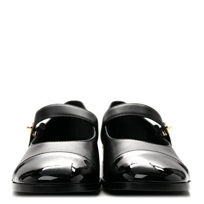 Chanel Calfskin Patent Women's Mary Janes Flats Black