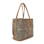 MCM Visetos Medium Liz Reversible Shopper Tote Cognac